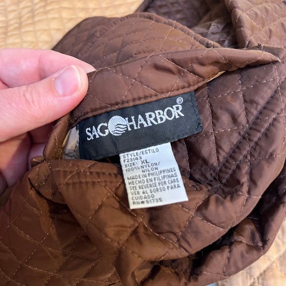 Sag Harbor Reversible Quilted Jacket Tan Brown Button Front Womens XL F23143 - Picture 4 of 12